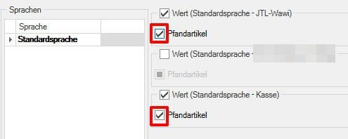 Checkbox-Attribut 'Pfandartikel' für Kasse und JTL-Wawi manuell aktivieren