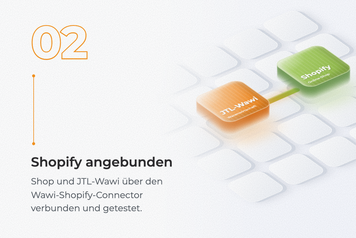 Schritt 02: JTL-Wawi und Shopify über den Wawi-Shopify-Connector verbunden