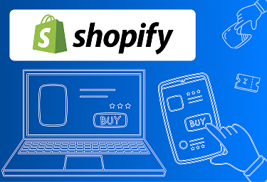 Shopify-Onlineshop auf Laptop und Smartphone mit Kaufen-Button